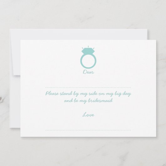 Ben je mijn Bridesmaid? Blue Ring Kaart (Achterkant)