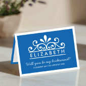 Ben je mijn Bridesmaid? Blue Tiara Kaart