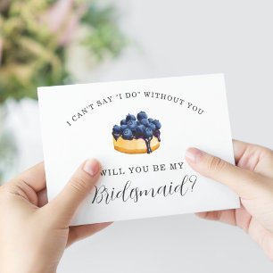 Ben je mijn Bridesmaid? Blueberry Cheesesake Kaart