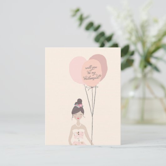 Ben je mijn Bridesmaid? | Bridesmaid Card Kaart (Staand voorkant)