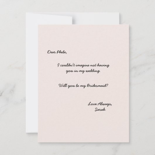 Ben je mijn Bridesmaid? | Bridesmaid Card Kaart (Achterkant)