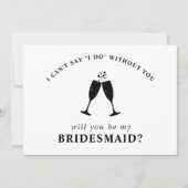 Ben je mijn Bridesmaid? Brunch & Bubble Kaart (Voorkant)