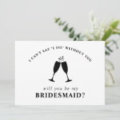 Ben je mijn Bridesmaid? Brunch & Bubble Kaart (Staand voorkant)