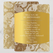 Ben je mijn Bridesmaid?  Burlap en Lace Kaart (Voorkant / Achterkant)