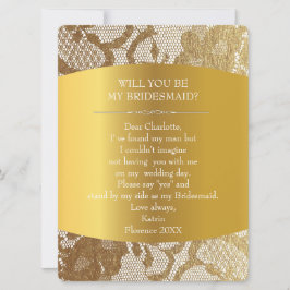 Ben je mijn Bridesmaid?  Burlap en Lace Kaart