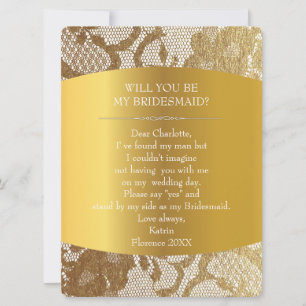 Ben je mijn Bridesmaid? Burlap en Lace Kaart