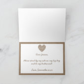 Ben je mijn Bridesmaid? Burlap Heart Kaart (Binnen)