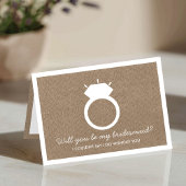 Ben je mijn Bridesmaid? Burlap Ring Kaart