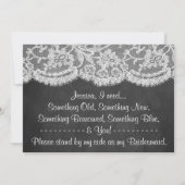 Ben je mijn Bridesmaid? Chalkboard en kant Kaart (Achterkant)