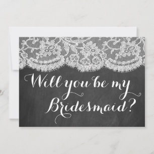 Ben je mijn Bridesmaid? Chalkboard en kant Kaart
