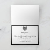 Ben je mijn Bridesmaid? Chalkboard Heart Kaart (Binnen)