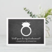 Ben je mijn Bridesmaid? Chalkboard Ring Kaart (Staand voorkant)