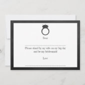 Ben je mijn Bridesmaid? Chalkboard Ring Kaart (Achterkant)