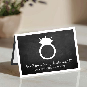 Ben je mijn Bridesmaid? Chalkboard Ring Kaart