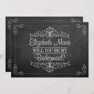 Ben je mijn Bridesmaid? ChalkboardKaarten Kaart