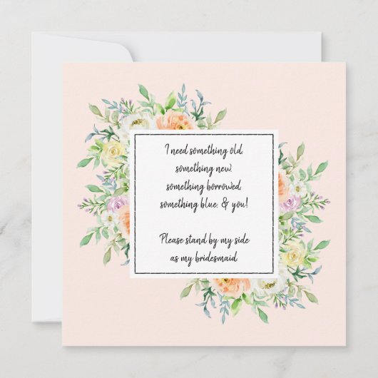 Ben je mijn Bridesmaid? Chic Floral Blooms Kaart (Achterkant)