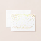 Ben je mijn Bridesmaid?  Confetti Folie Kaarten (Voorkant met envelop)