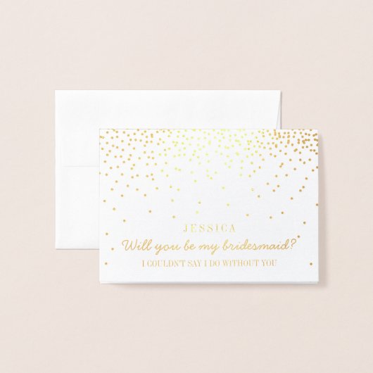 Ben je mijn Bridesmaid? Confetti foto Folie Kaarten (Voorkant met envelop)
