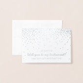 Ben je mijn Bridesmaid?  Confetti foto Folie Kaarten (Voorkant met envelop)