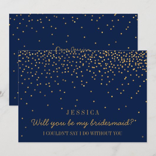 Ben je mijn Bridesmaid?  Confetti Kaart (Voorkant / Achterkant)