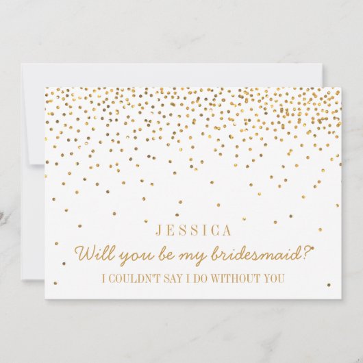 Ben je mijn Bridesmaid?  Confetti Kaart (Voorkant)