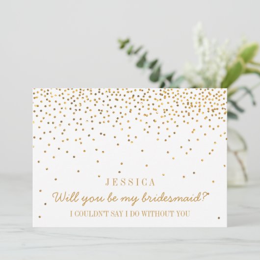 Ben je mijn Bridesmaid? Confetti Kaart (Staand voorkant)