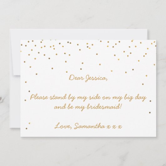 Ben je mijn Bridesmaid?  Confetti Kaart (Achterkant)