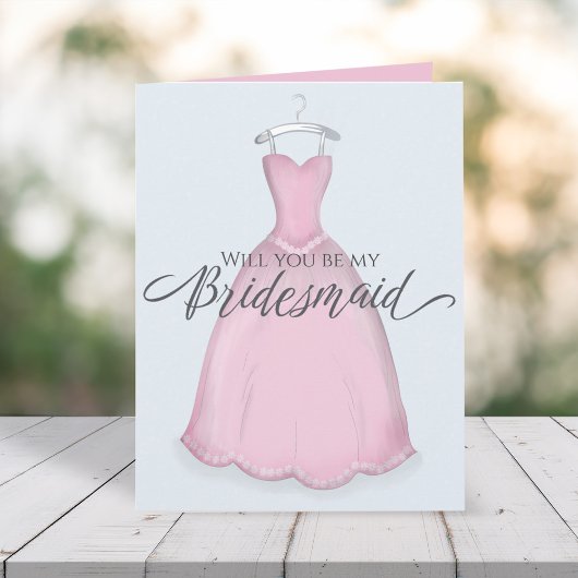 Ben je mijn Bridesmaid Cute  Pink Dress? Kaart