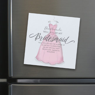 Ben je mijn Bridesmaid Cute Pink  Magnet?