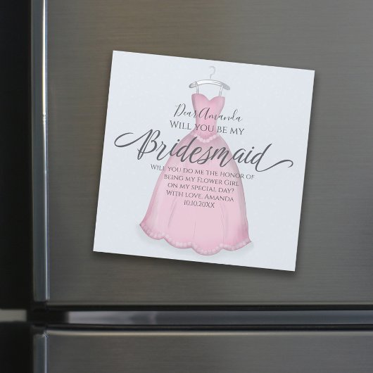 Ben je mijn Bridesmaid Cute Pink  Magnet?