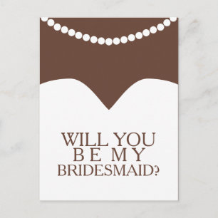 Ben je mijn Bridesmaid Dress en Pearls? Uitnodiging Briefkaart