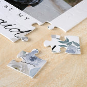 Ben je mijn Bridesmaid Dusty Blue Roos Foto? Legpuzzel (Zijkant)