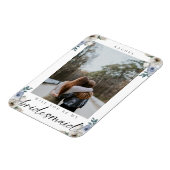 Ben je mijn Bridesmaid Dusty Blue Roos Foto? Magneet (Linkerzijde)