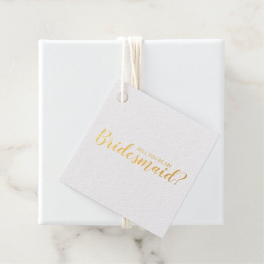 Ben je mijn Bridesmaid? Elegant Gold Foil Bedankjes Labels (Met doos)