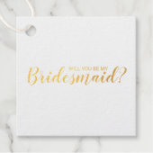 Ben je mijn Bridesmaid? Elegant Gold Foil Bedankjes Labels (Voorkant)