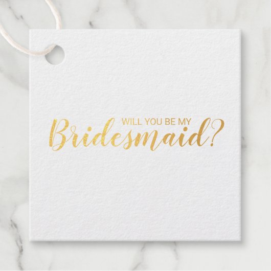 Ben je mijn Bridesmaid? Elegant Gold Foil Bedankjes Labels (Voorkant)