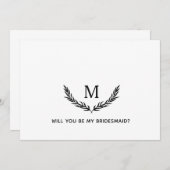 Ben je mijn Bridesmaid? Elegant Monogram Card Kaart (Voorkant / Achterkant)