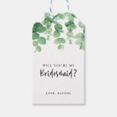 Ben je mijn Bridesmaid Eucalyptus Wedding Boho? Cadeaulabel (Voorkant)
