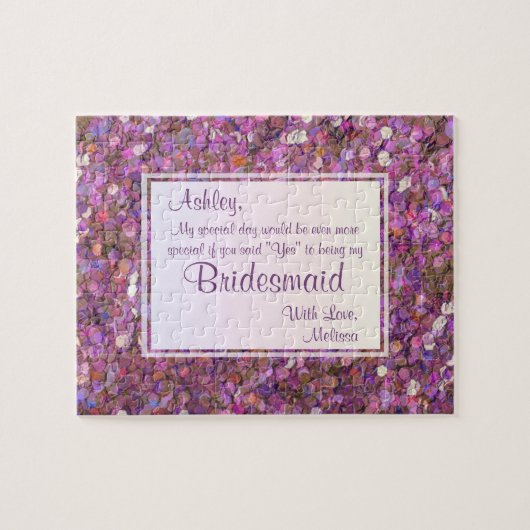 Ben je mijn Bridesmaid? Festieve Confetti Legpuzzel (Horizontaal)