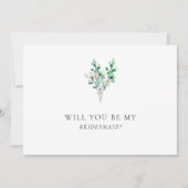 Ben je mijn Bridesmaid? Floral Flat Kaart (Voorkant)