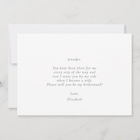 Ben je mijn Bridesmaid? Floral Flat Kaart (Achterkant)