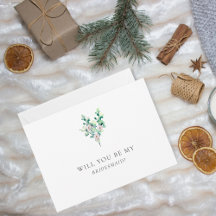 Ben je mijn Bridesmaid? Floral Flat Kaart