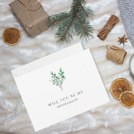 Ben je mijn Bridesmaid? Floral Flat Kaart