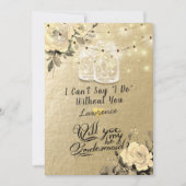 Ben je mijn Bridesmaid Floral Mason Jar Licht? Kaart (Voorkant)