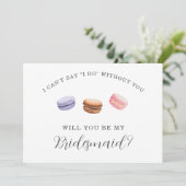 Ben je mijn Bridesmaid? Franse Macaron Kaart (Staand voorkant)