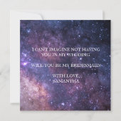 Ben je mijn Bridesmaid? Galaxy bruiloft sterft in Kaart (Achterkant)