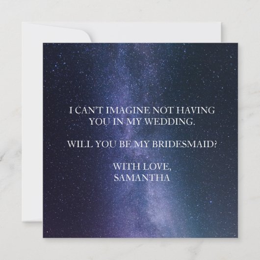Ben je mijn Bridesmaid? Galaxy bruiloft sterft in Kaart (Achterkant)