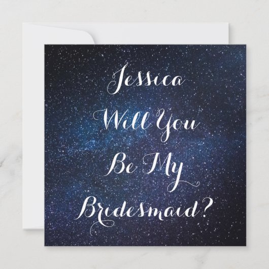 Ben je mijn Bridesmaid? Galaxy Wedding Stars Kaart (Voorkant)
