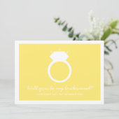 Ben je mijn Bridesmaid? Gele Ring Kaart (Staand voorkant)