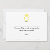 Ben je mijn Bridesmaid? Gele Ring Kaart (Achterkant)